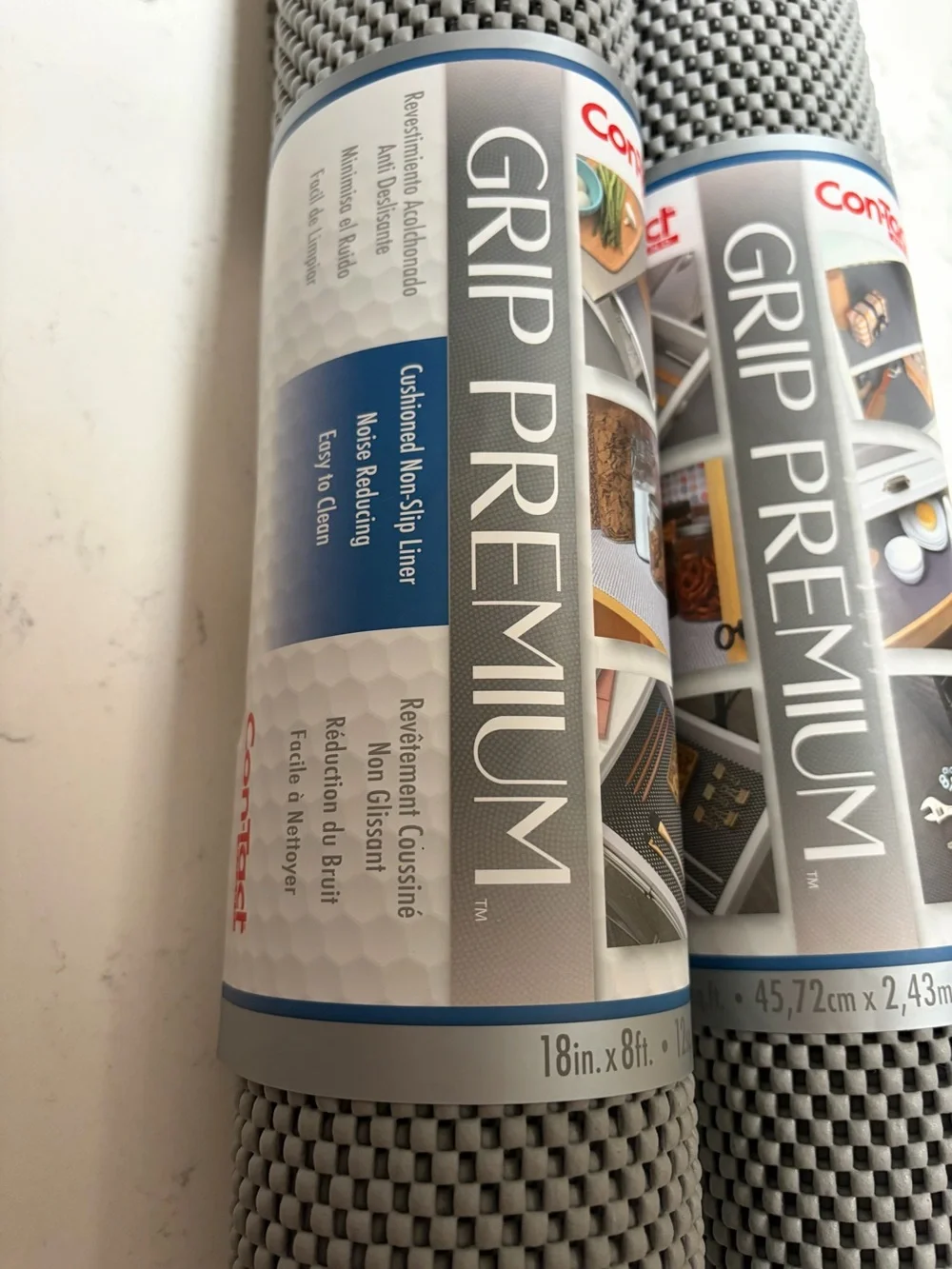 Grip Premium Gray Non-Slip Drawer Liner - 2 Pack